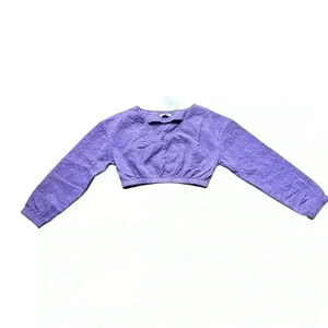 Emory park Long Sleeve Quilted crop top size‎ L purple